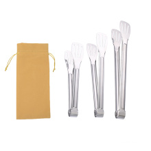 Eco-friendly Food Tongs Stainless Steel BBQ Bread Food Tongs Kitchen Utensil for Cooking Desserts